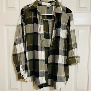 Green Plaid Flannel Shirt